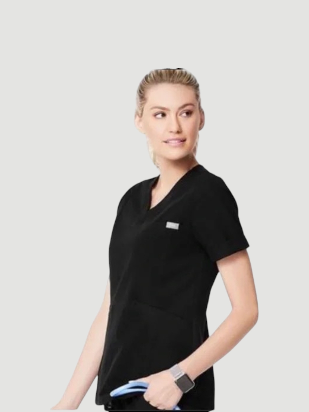 Figs Black Zinga Scrub Top